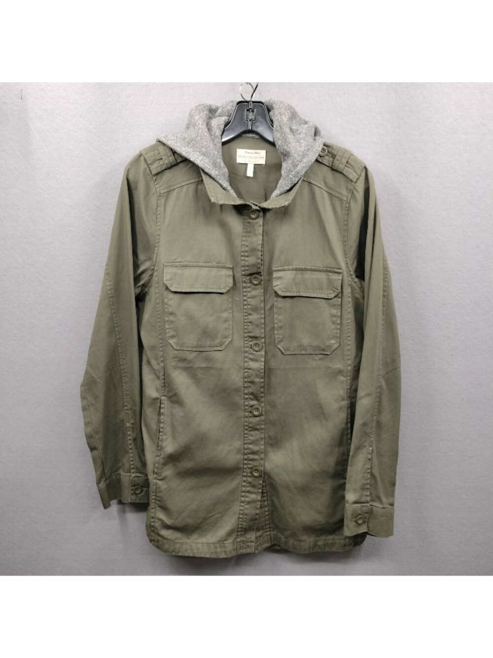 Bajee Collection Be Cool Womens Sz L Lightweight Military Utility Hooded Jacket